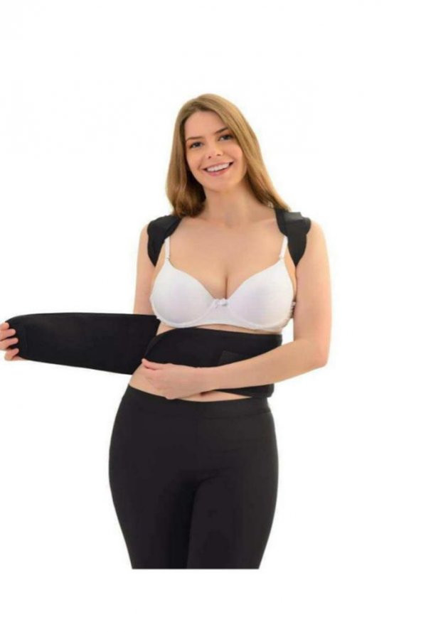 Unisex Siyah Manyetik Dik Duruş Korsesi Dik Durmak Için Korse Aparatı - 4
