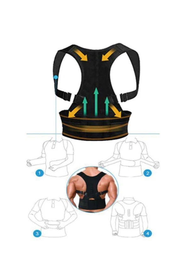 Manyetik Dik Durmak Için Korse Ortopedik Kamburluk Önleyici Bayan Erkek Dik Duruş Bel Sırt Korsesi