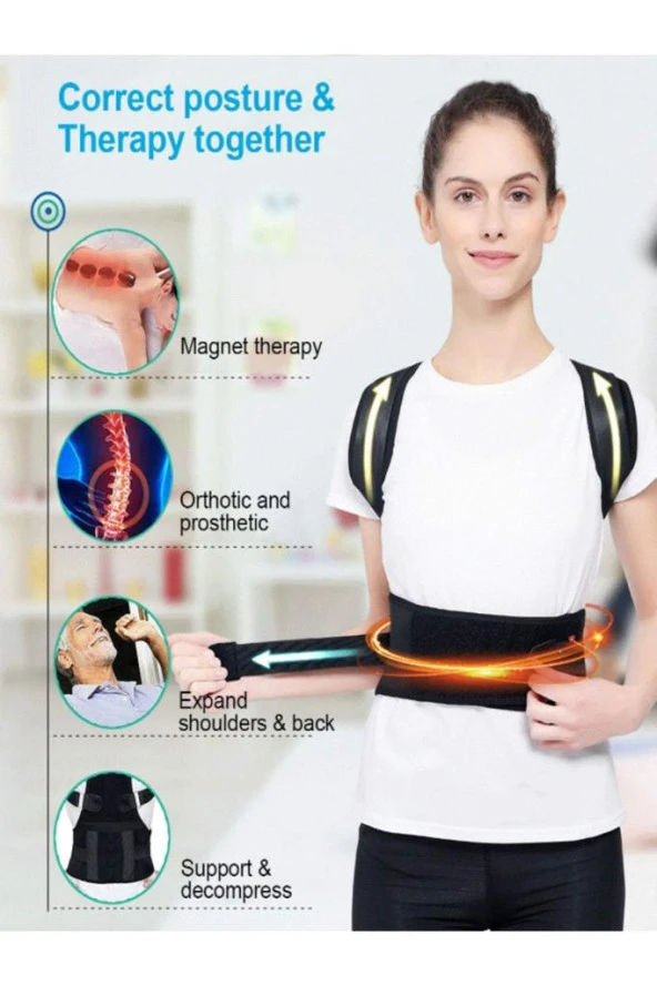 Lifestyle Medikal Kifoz Skolyoz Korsesi Manyetik Dik Duruş Korsesi Yeleği - 3