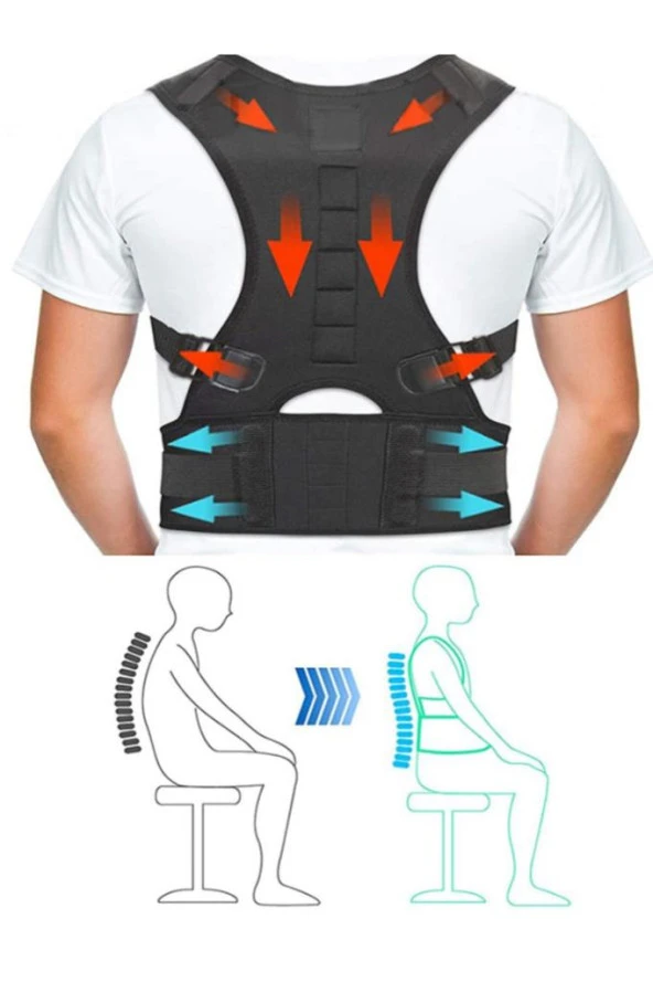 Manyetik Dik Durmak Için Korse Ortopedik Kamburluk Önleyici Bayan Erkek Dik Duruş Bel Sırt Korsesi - 3