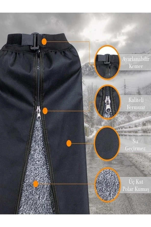 Sürücü Pantolonu Scooter Dizliği Sıvı Rüzgar Geçirmez Isı Yalıtımlı Motorcu Pantolonu - 3