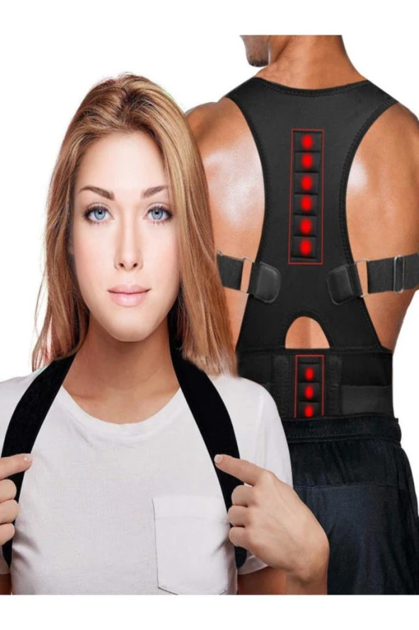 Medikal Unisex Dik Duruş Korsesi Manyetik Korse Omuz Bel Sırt Korsesi