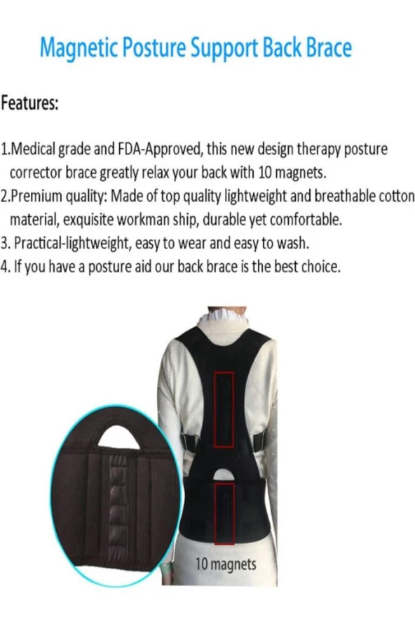 Kambur Önleyici Postureks Manyetik Dik Durus Korsesi Ayarlanabilir Yeni Nesil Dik Durma - 4