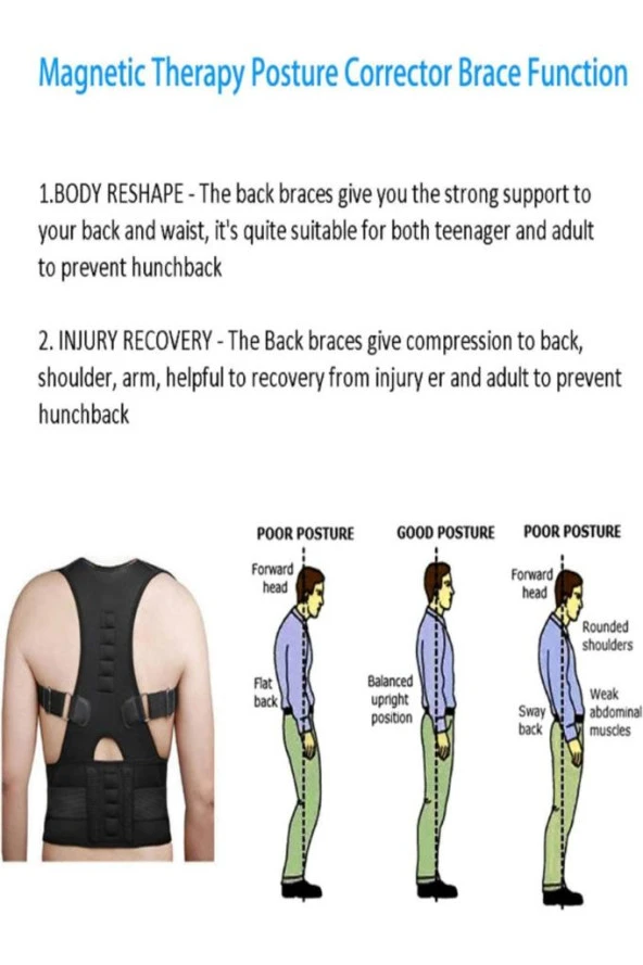 Kambur Önleyici Postureks Manyetik Dik Durus Korsesi Ayarlanabilir Yeni Nesil Dik Durma - 5