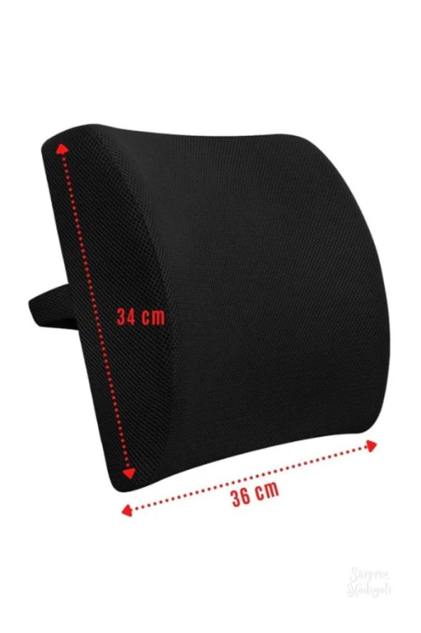 Visco Ortopedik Bel Ve Sırt Minderi Siyah