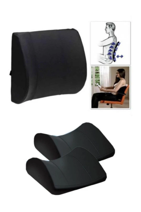 Ortobedik Sırt Minderi Bel Yastığı Destek Araç Ofis Koltuk - 4
