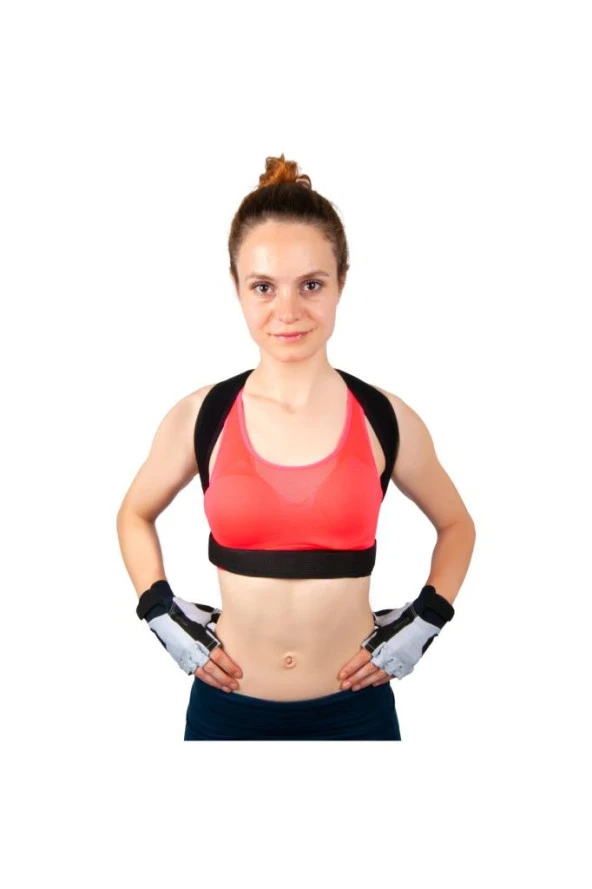 Unisex Siyah Balenli Medikal Korse Ortopedik Kamburluk Önleyici Sırt Dik Duruş Korsesi