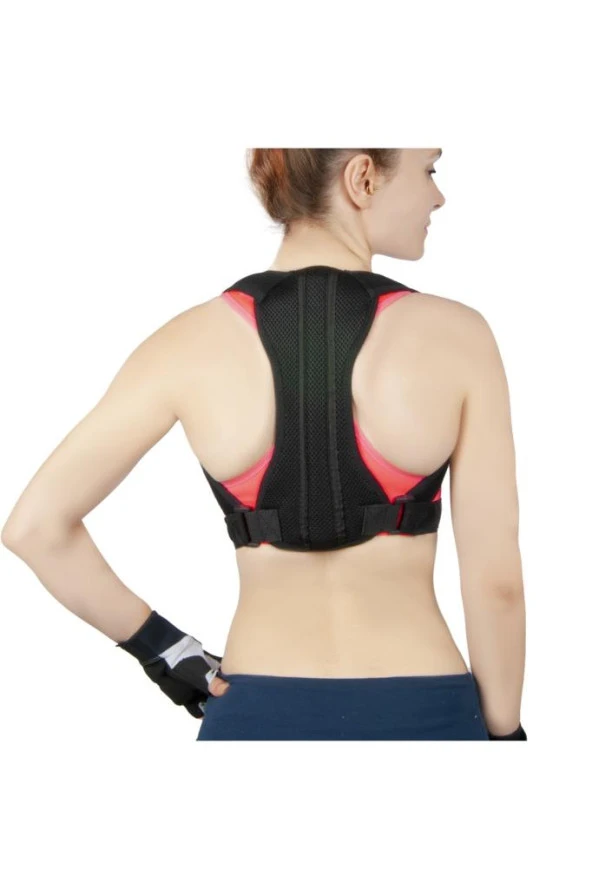 Unisex Siyah Balenli Medikal Korse Ortopedik Kamburluk Önleyici Sırt Dik Duruş Korsesi - 3