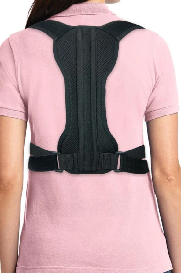 Unisex Siyah Balenli Medikal Korse Ortopedik Kamburluk Önleyici Sırt Dik Duruş Korsesi - 5