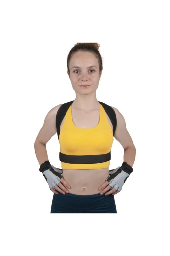 Unisex Siyah Balenli Medikal Korse - 3