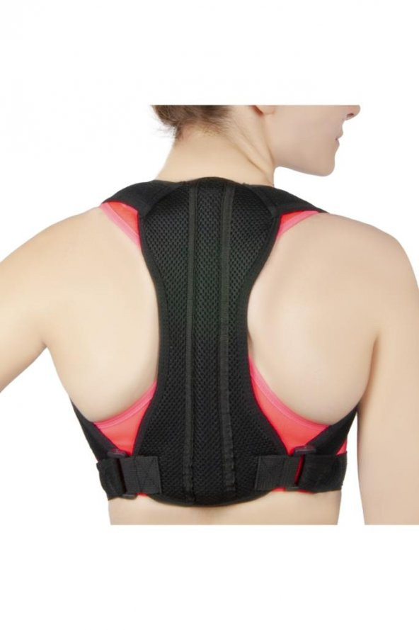 Unisex Siyah Balenli Medikal Korse Ortopedik Kamburluk Önleyici Sırt Dik Duruş Korsesi