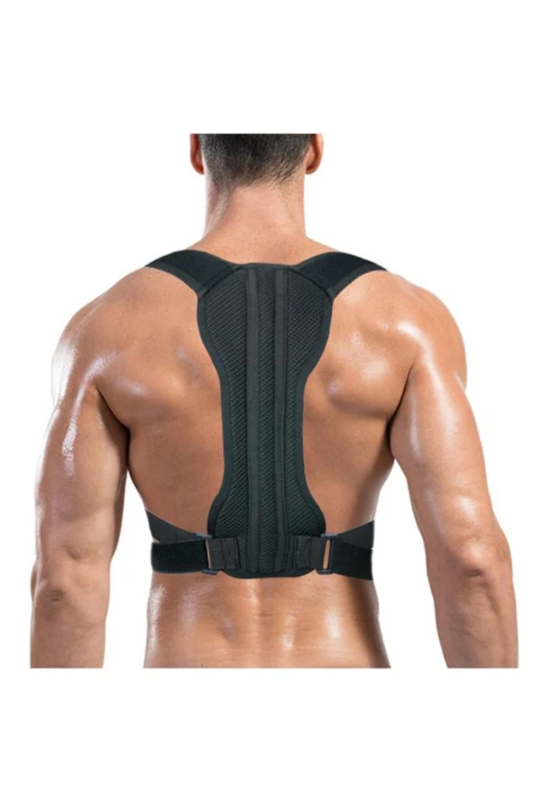 Unisex Siyah Balenli Medikal Korse Ortopedik Kamburluk Önleyici Sırt Dik Duruş Korsesi - 3