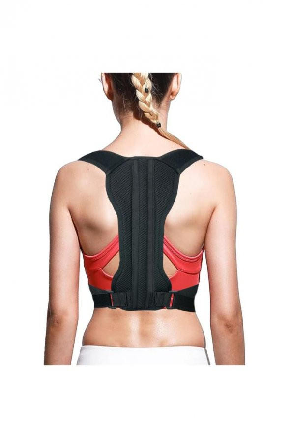 Yeni Nesil Kamburluk Önleyici Sırt Dik Duruş Korsesi Unisex Siyah Medikal Korse Ortopedik