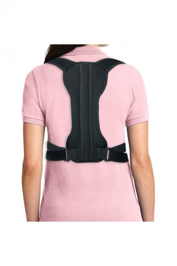 Yeni Nesil Kamburluk Önleyici Sırt Dik Duruş Korsesi Unisex Siyah Medikal Korse Ortopedik - 5