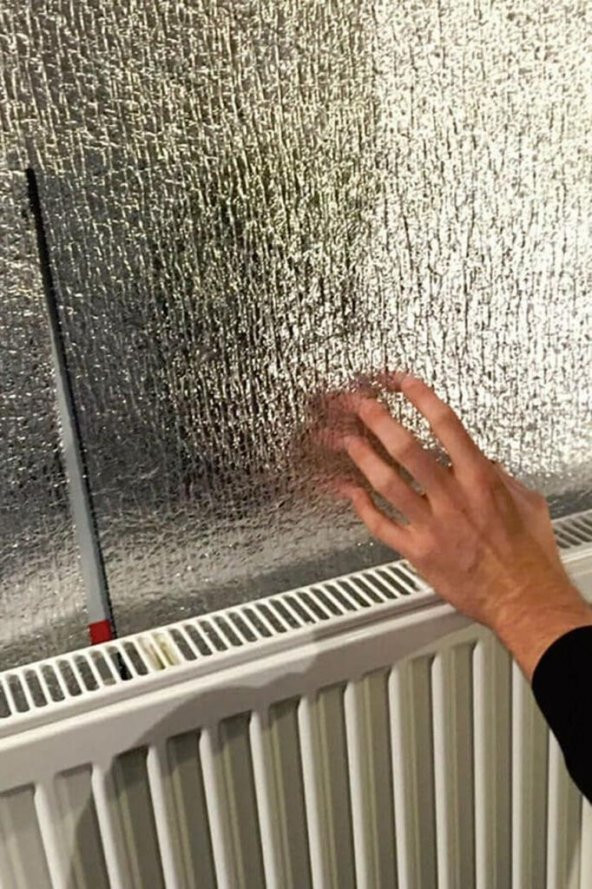 5 Adet Petek Radyatör Arkası Folyo Plaka Kalorifer Soba Arkalığı Alüminyum Isı Yalıtım Folyosu - 2