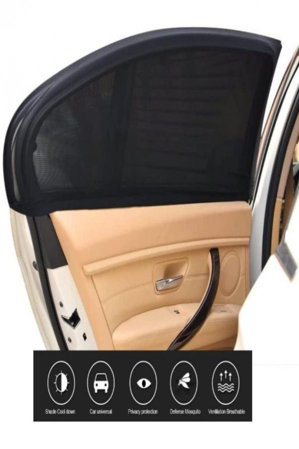 Araba Yan Cam Perdesi Oto Arka Perde Araç Güneşlik Gölgelik Bebek Çocuk Bebe Örtü Cam Çorabı Filmi - 4