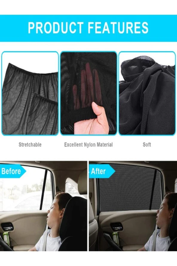 Oto Yan Cam Güneşlik Perde 1 Ade - 3