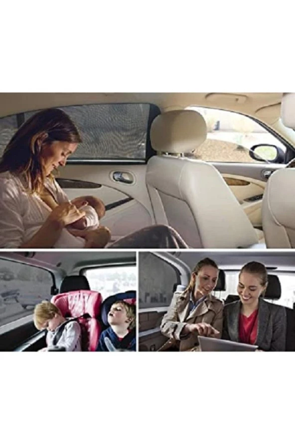 2 Adet Oto Yan Cam Perdesi Araba Arka Güneşlik Araç Anne Bebek Çocuk Perde Arka Koltuk Emzirme Örtü - 2