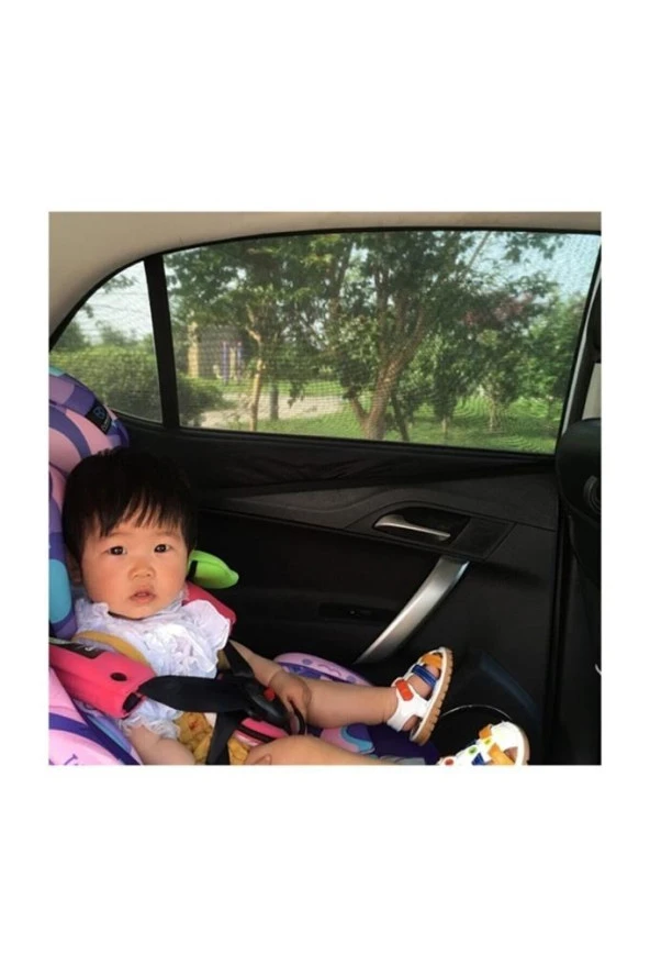 2 Adet Oto Yan Cam Perdesi Araba Arka Güneşlik Araç Anne Bebek Çocuk Perde Arka Koltuk Emzirme Örtü - 3