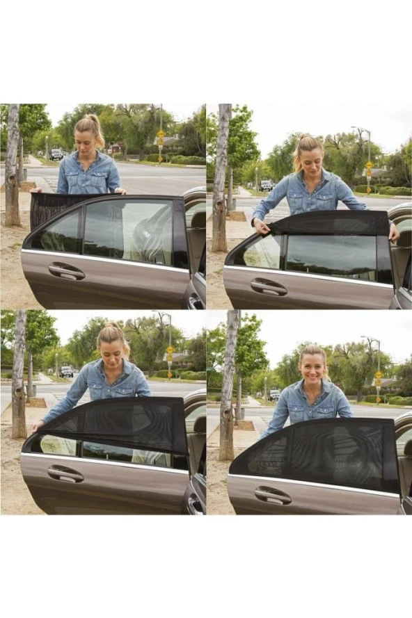 2 Adet Oto Yan Cam Perdesi Araba Arka Güneşlik Araç Anne Bebek Çocuk Perde Arka Koltuk Emzirme Örtü - 5