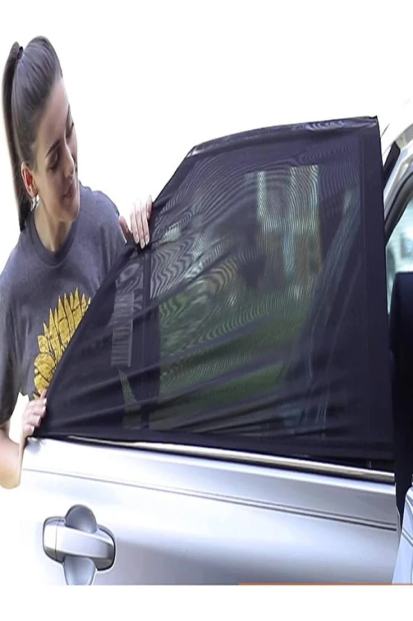 Araba Yan Cam Perdesi Oto Arka Perde Araç Güneşlik Gölgelik Bebek Çocuk Bebe Örtü Cam Çorabı Filmi - 4