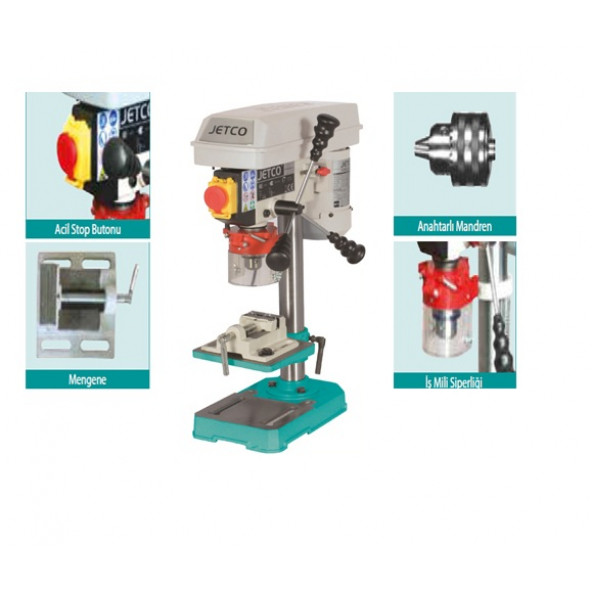 Jetco Jdp 13 Sütunlu Matkap Tezgahı 13 Mm 350W Mengeneli - 2