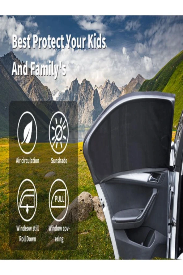 Oto Güneşlik Araç Yan Cam Anne Bebek Emzirme Perdesi Uyumlu - 5