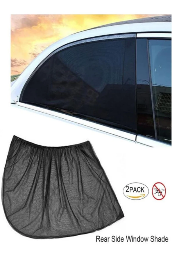 Araba Yan Cam Perdesi Oto Arka Perde Araç Güneşlik Gölgelik Bebek Çocuk Bebe Örtü Cam Çorabı Filmi - 3