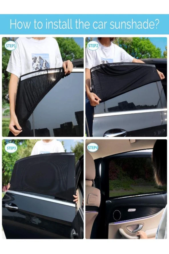 Araba Araç Oto Yan Cam Güneşlik Örtü Perde Kılıf Güneşliği Araba Anne Bebek Emzirme Perdesi Araba - 4