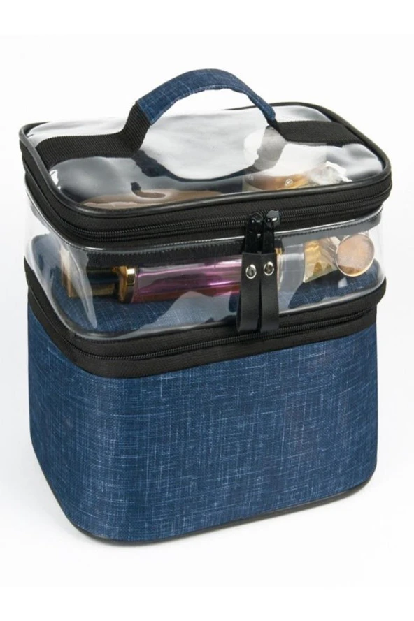 Makyaj Çantası Makyaj Bavulu Şeffaf Çanta Profesyonel Seyahat Seti Yeni Nesil - 2