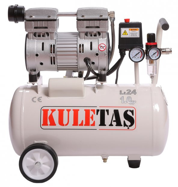 Kuletaş 1 Hp 8 Bar 24 LT Süper Sessiz Yağsız Hava Kompresörü ürün görseli 1