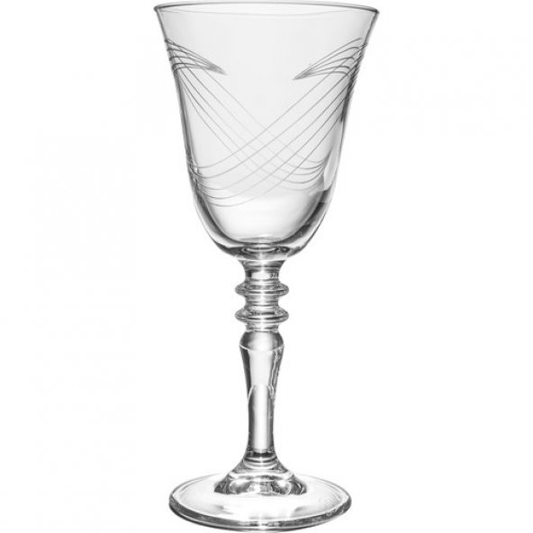 Kcd Ebrar Sade Kesme El Dekor Yaldızlı Desenli Cam 6 Adet Ayaklı Bardak Kadeh - Resim 2