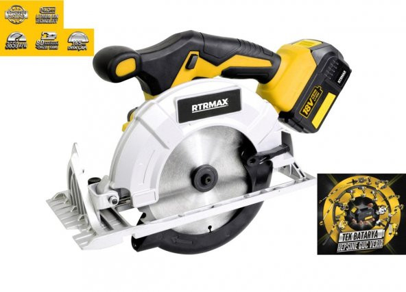 Rtrmax Rtrmax RTX2038 18 V 4 Ah Akülü Daire Testere Kömürsüz Motor