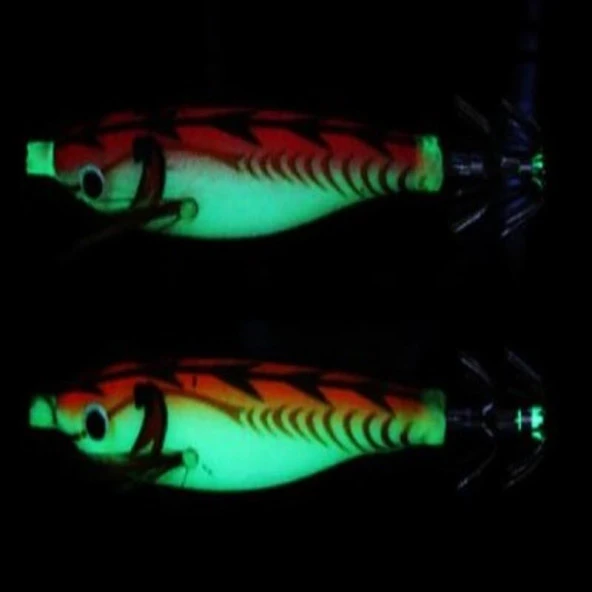 PROFISHER Kalamar Sahtesi 10cm Orange Elbiseli Fosforlu Sert Yem - Resim 3