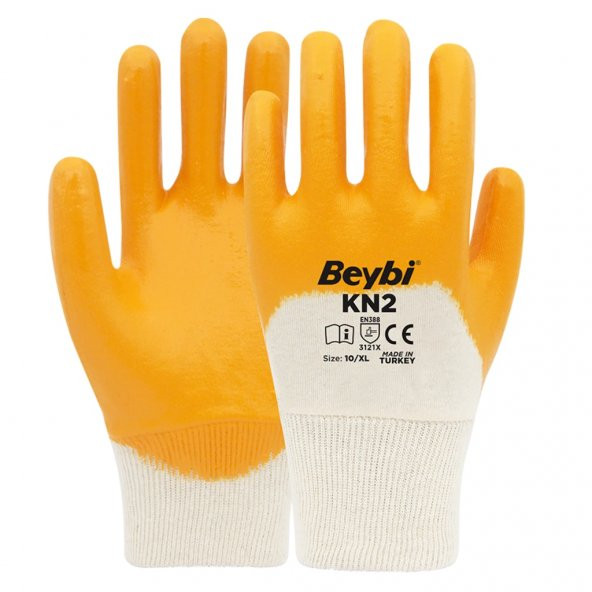 Beybi (Elk2) Kn2 Nitril Kaplı Işçi Eldiveni No:9/10 "60 Çift"