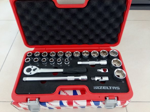 İZELTAŞ 1/2 ALTI KÖŞE LOKMA ANAHTAR TAKIMI 24 PARÇA 1113002024