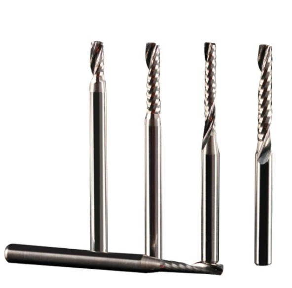 Gravür Tek Kenarlı Freze Bıçağı Spiral Akrilik Kesme 3.175x12mm - Resim 3