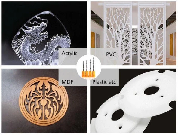 Gravür Tek Kenarlı Freze Bıçağı Spiral Akrilik Kesme 3.175x12mm - Resim 8