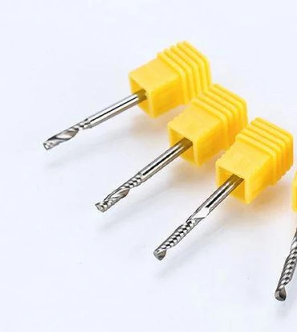 Gravür Tek Kenarlı Freze Bıçağı Spiral Akrilik Kesme 3.175x12mm - Resim 10