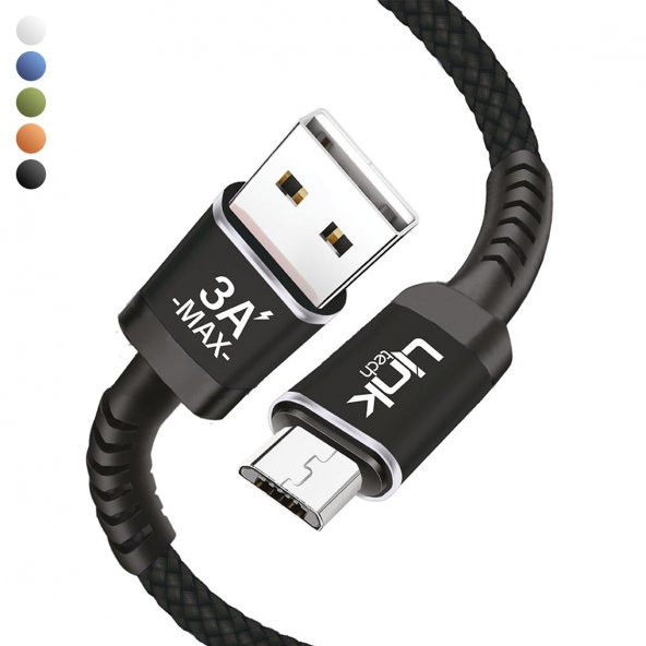 Linktech K421 Safe Micro USB Data/Şarj Kablosu 3A 1mt