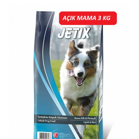 Jetix Kuzu Etli ve Pirinçli Yetişkin Köpek Maması 3 KG