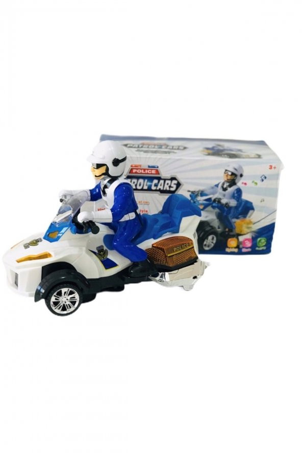 Oyuncak Sesli Işıklı Polis Motoru Pilli Çarp Dön 24 Cm Oyuncak Polis Motor Evcilik Oyuncakları - 2