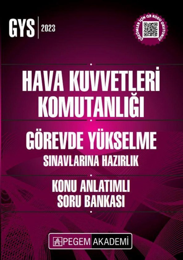 2023 Hava Kuvvetleri Komutanlığı GYS Hazırlık Konu Anlatımlı Soru Bankası Pegem Yayınları