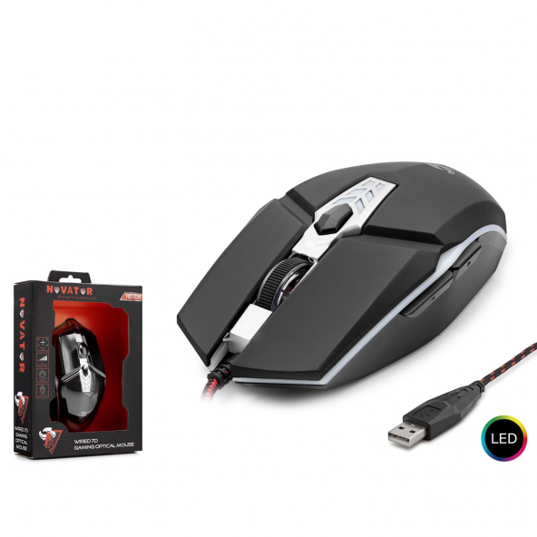 Novator HDG29 Kablolu Oyun USB Ledli Mouse - Oyuncu Mouse -Rgb Mouse - Gaming Mouse