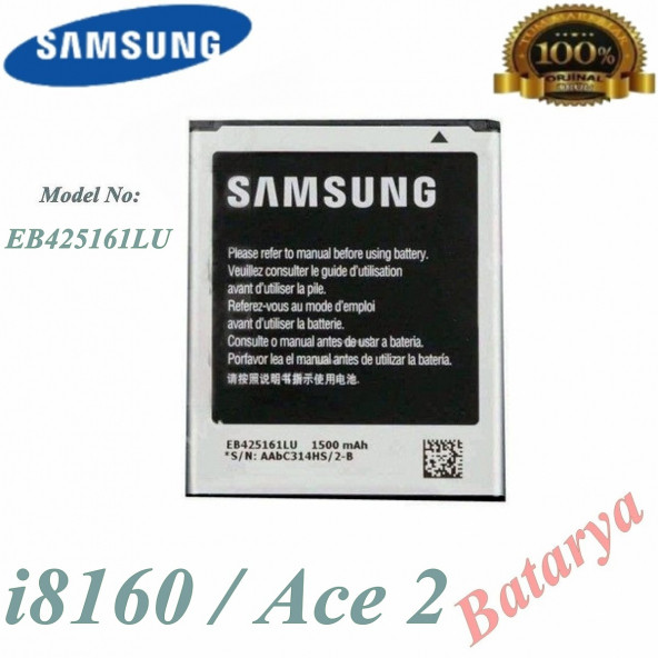 Samsung i8160 Batarya Ace 2 Uyumlu Yedek Batarya