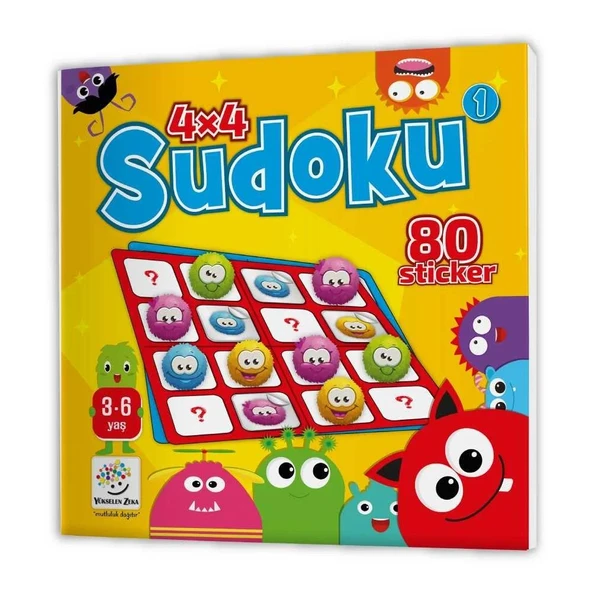 3-6 Yaş Stickerlı Sudoku Seti (Dikkat ve Zeka Geliştiren Bulmacalar Serisi, 260 Adet Çıkartma) - 3
