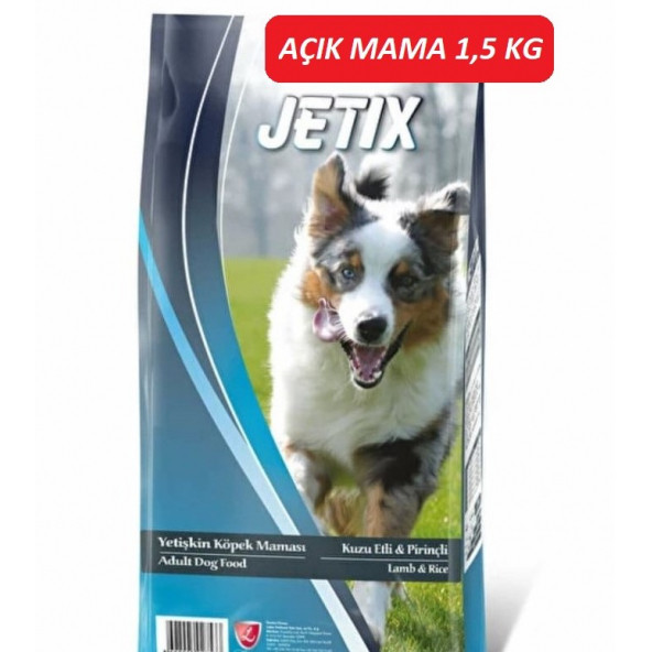 Jetix Kuzu Etli ve Pirinçli Yetişkin Köpek Maması 1,5 KG