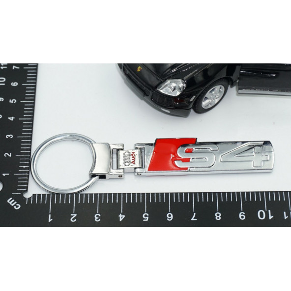 DK Audi S4 Logo Çift Yön Krom Metal Stil Anahtarlık - 5