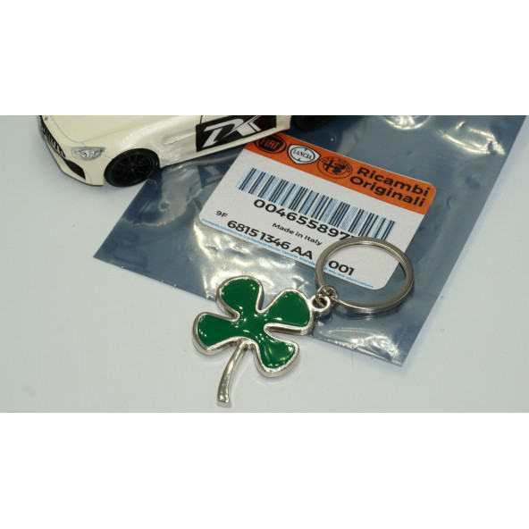 DK Alfa Romeo Yonca Logo Yeşil Metal Anahtarlık - 5