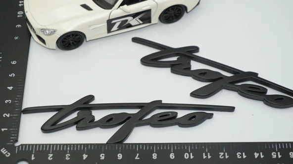 DK Tuning Maserati Trofeo Çamurluk Siyah Yazı Logo Amblem - Resim 2